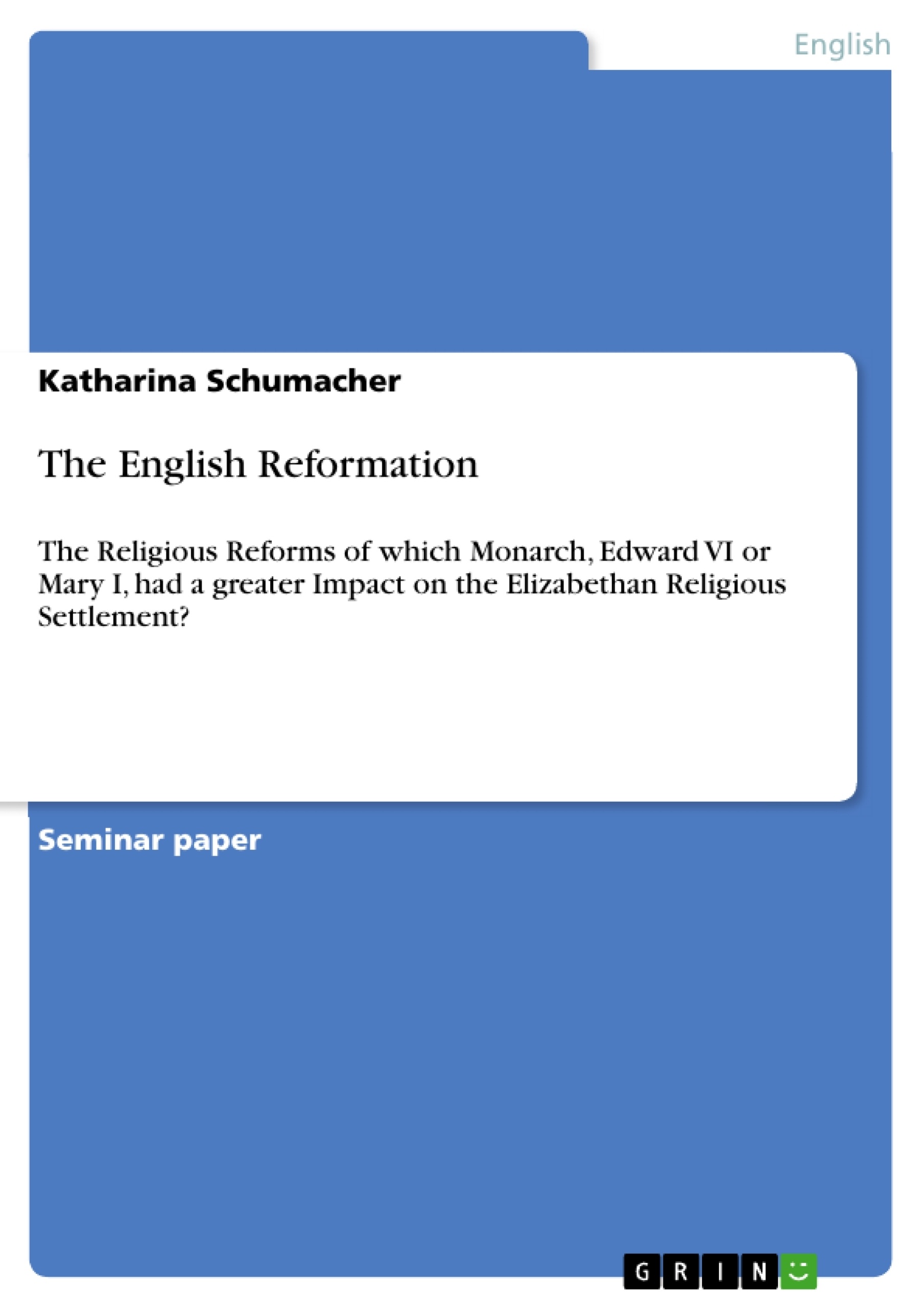 Title: The English Reformation