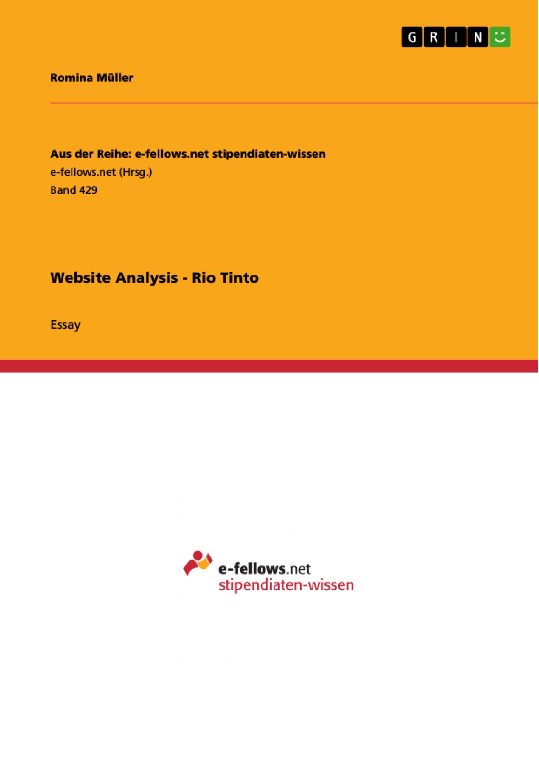 Title: Website Analysis - Rio Tinto