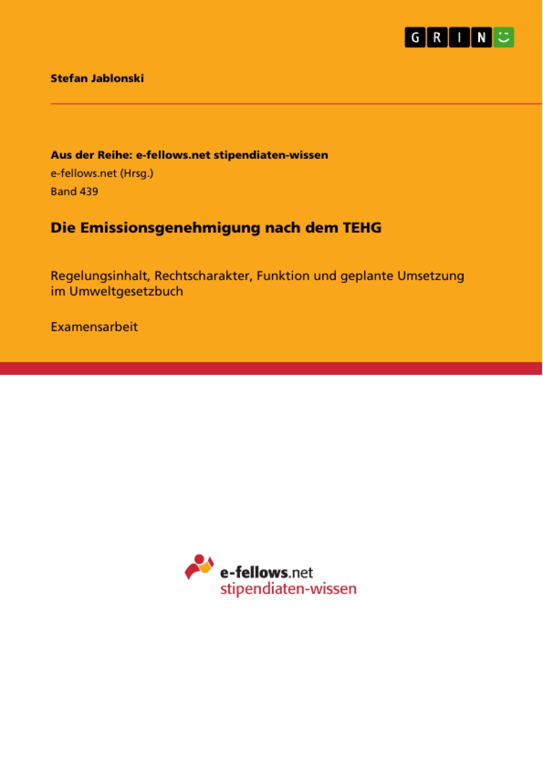 Titre: Die Emissionsgenehmigung nach dem TEHG