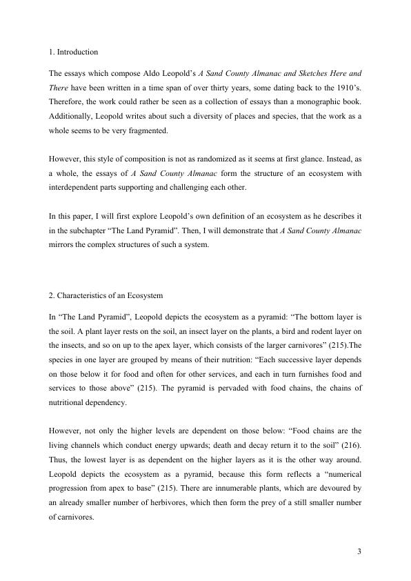 The Land Pyramid as Philosophy and Structure in Aldo Leopold's 