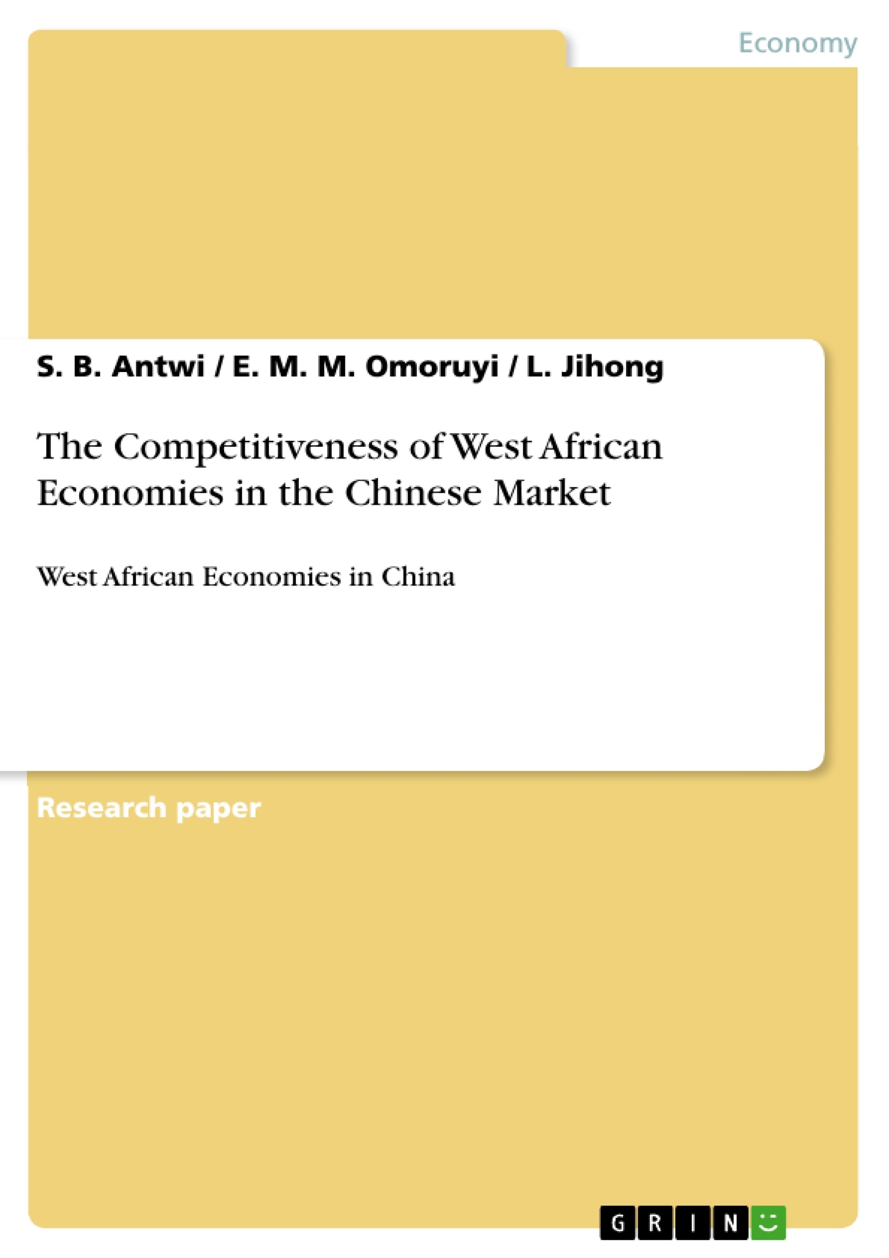 Titre: The Competitiveness of West African Economies in the Chinese Market