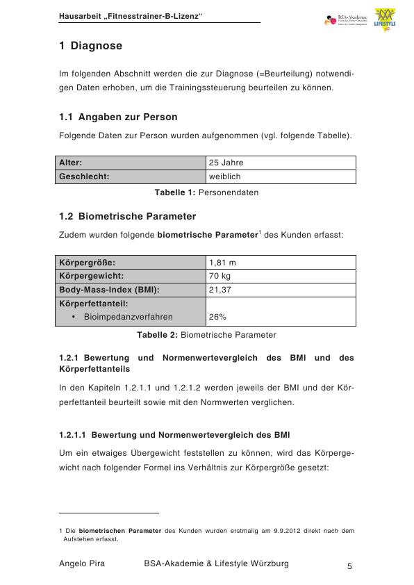 Fitnesstrainer-B-Lizenz - Erstellung Eines Trainingsplans über Einen ...