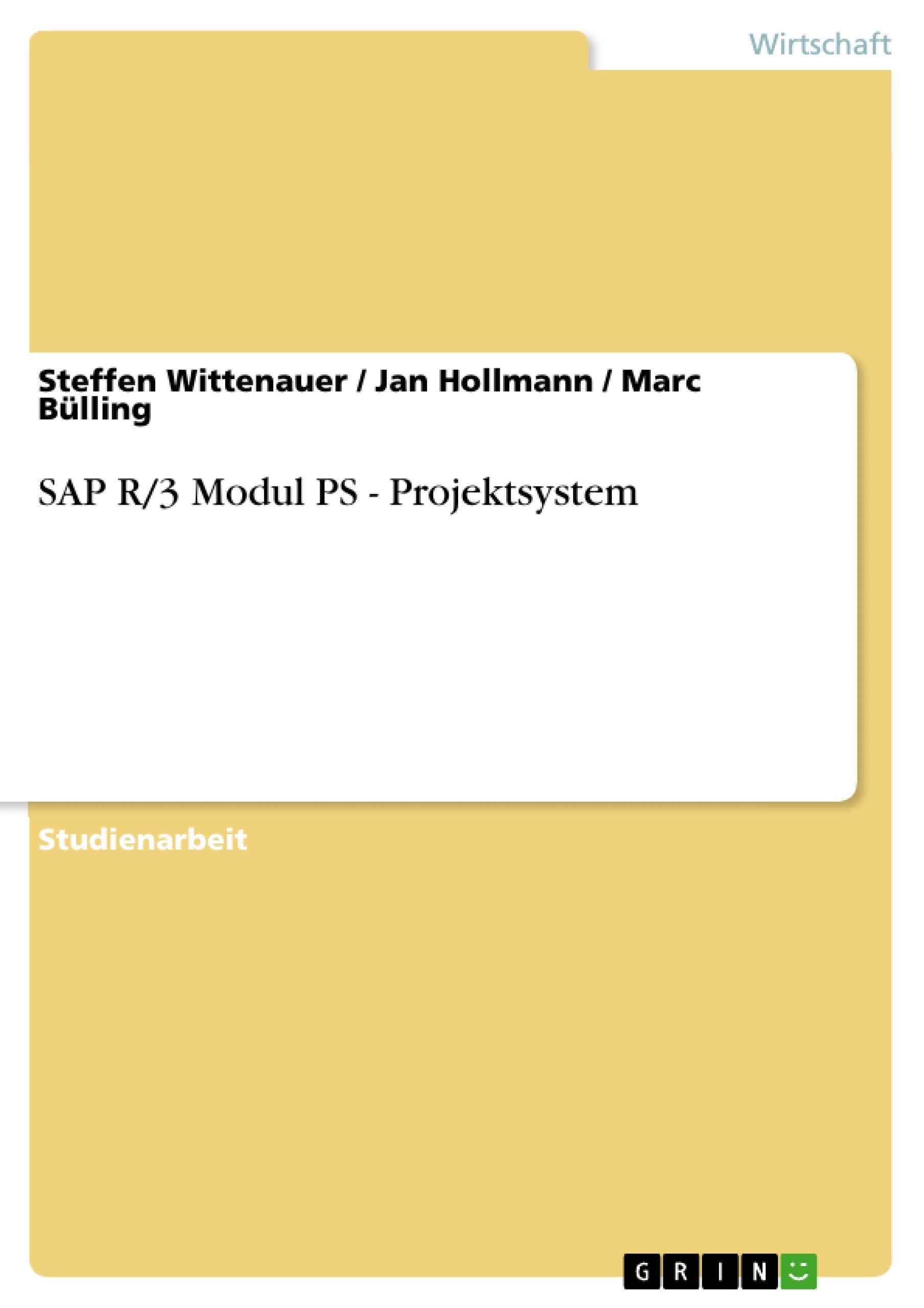 Título: SAP R/3 Modul PS - Projektsystem