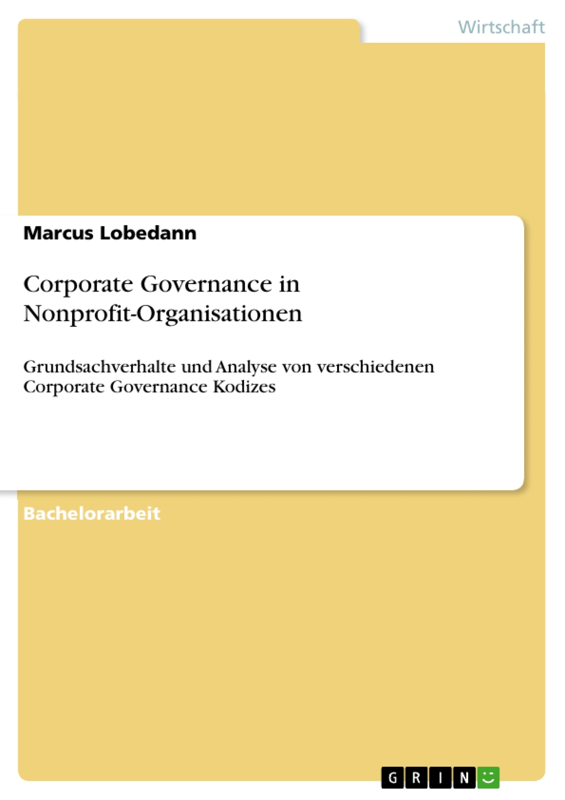 Titre: Corporate Governance in Nonprofit-Organisationen