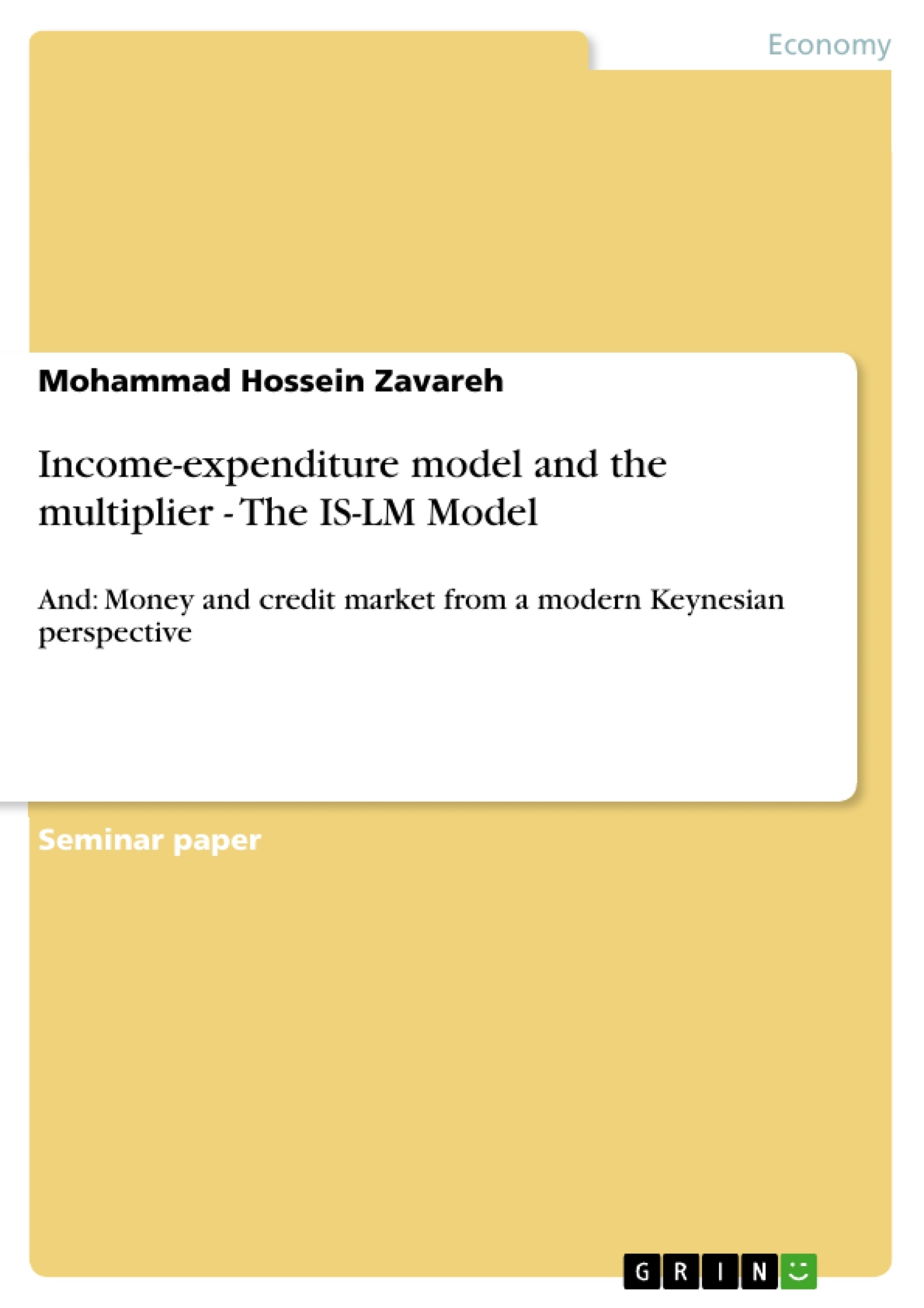 Título: Income-expenditure model and the multiplier - The IS-LM Model