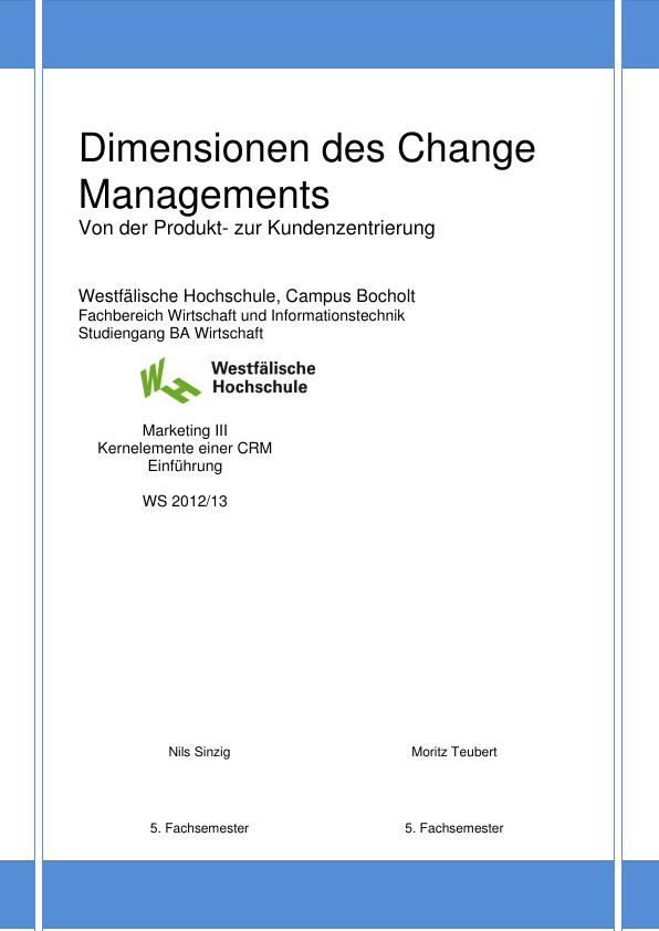 Titel: Dimensionen des Change Managements