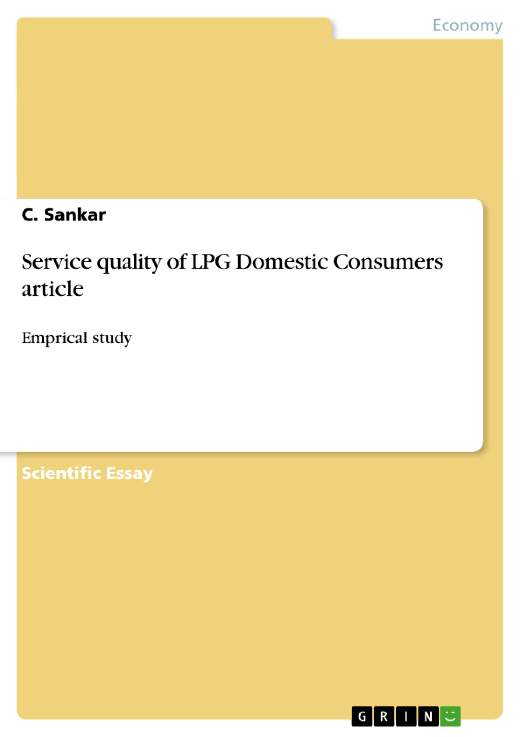 Title: Service quality of LPG Domestic Consumers article