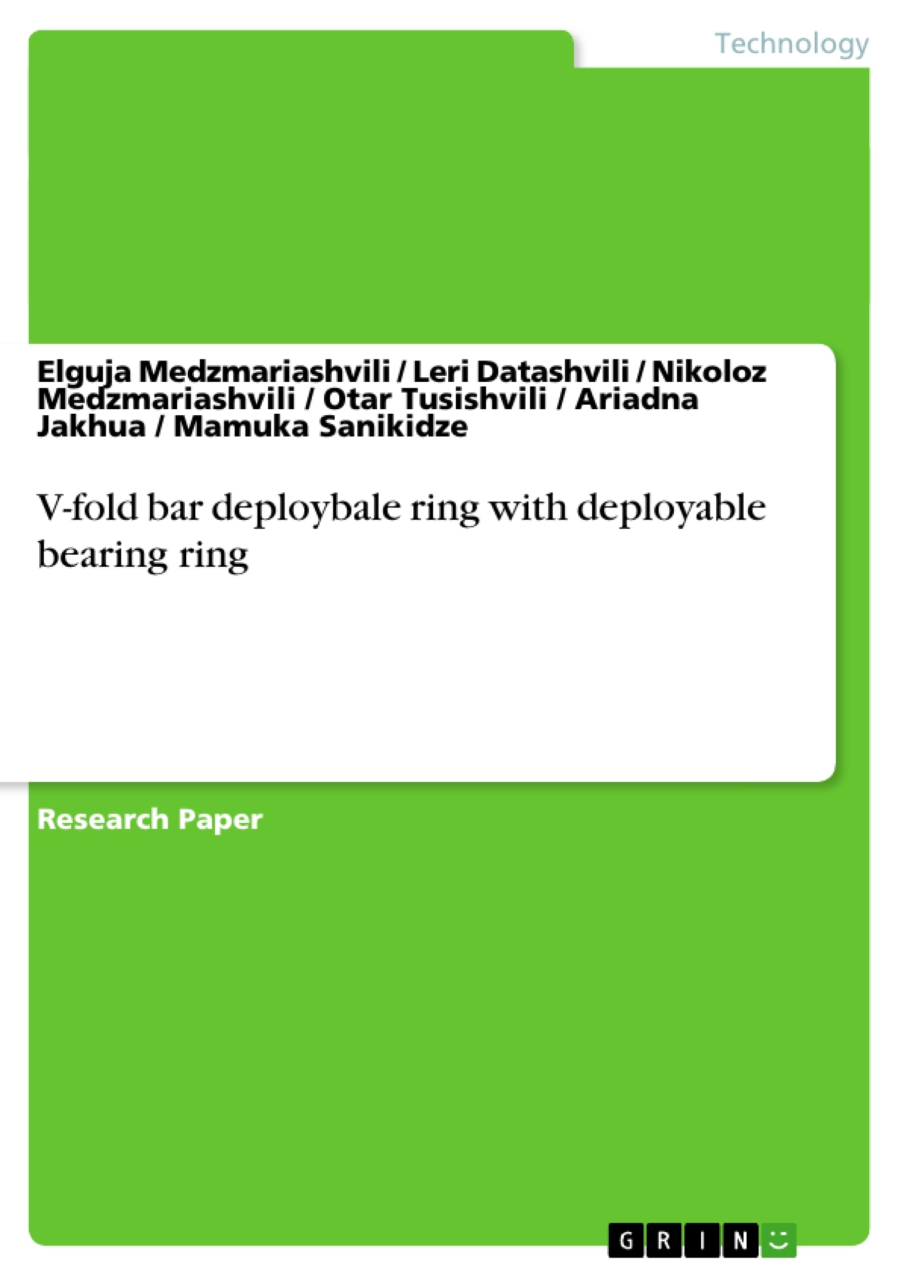 Title: V-fold bar deploybale ring with deployable bearing ring