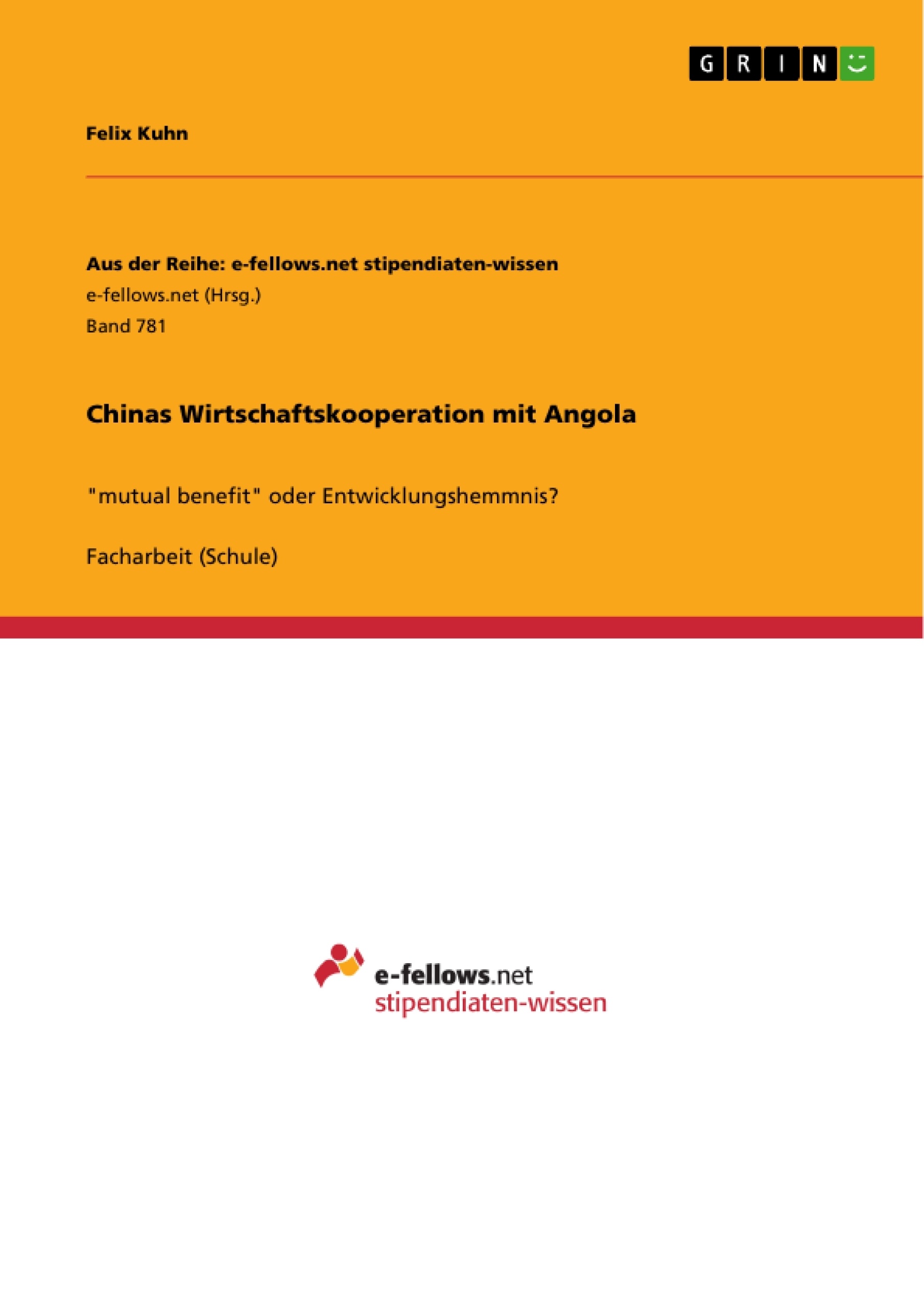 Título: Chinas Wirtschaftskooperation mit Angola