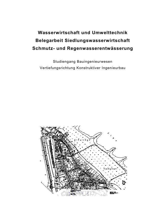 Title: Belegarbeit Schmutz- und Regenwasserentwässerung