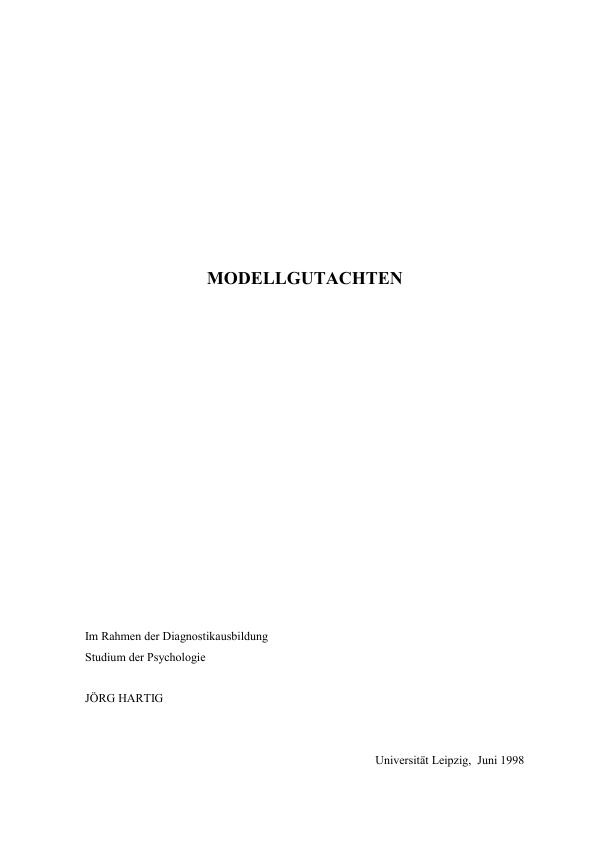 Título: Psychodiagnostik  "Modell-Gutachten"