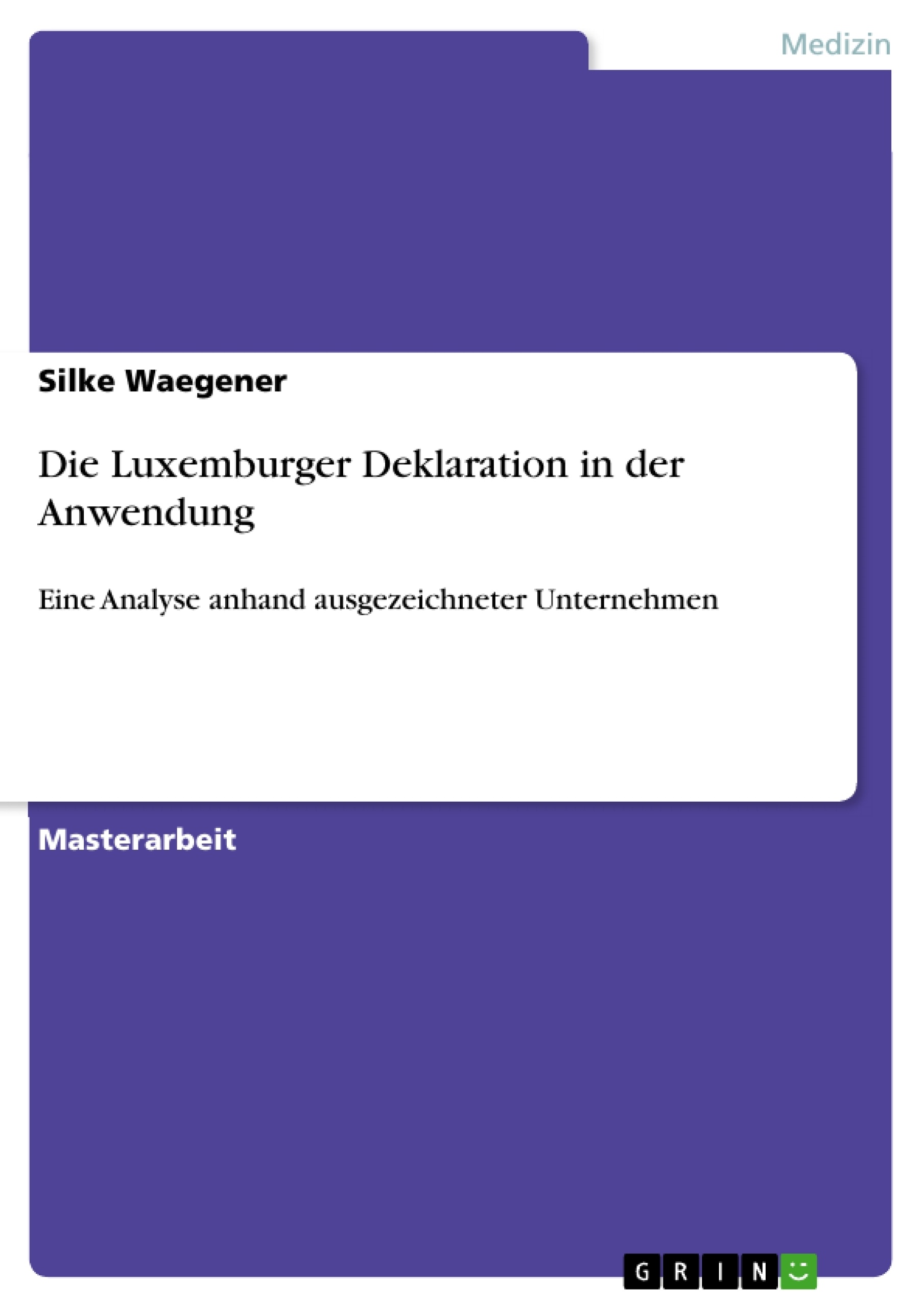 Titre: Die Luxemburger Deklaration in der Anwendung