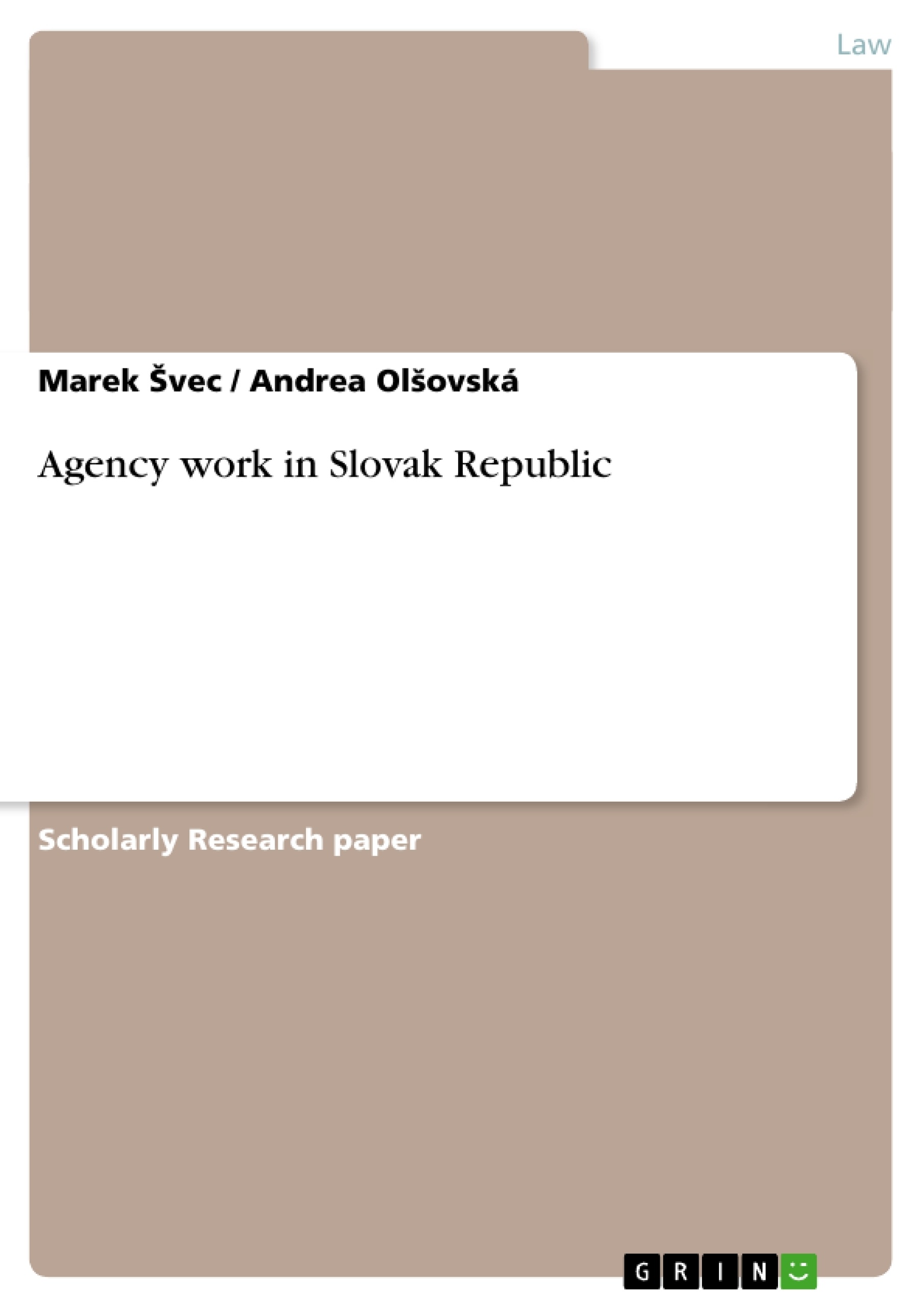 Título: Agency work in Slovak Republic