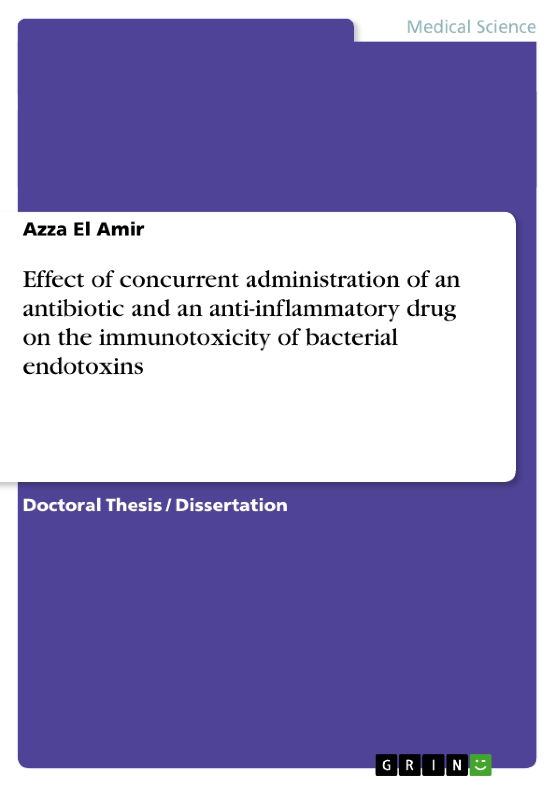 Título: Effect of concurrent administration of an antibiotic and an anti-inflammatory drug on the immunotoxicity of bacterial endotoxins