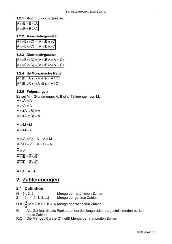 Formelsammlung Mathematik - GRIN