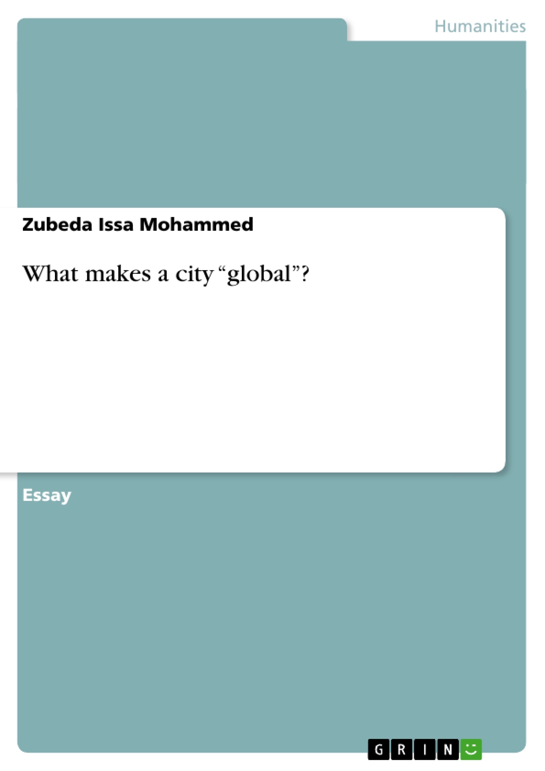 the global city definition