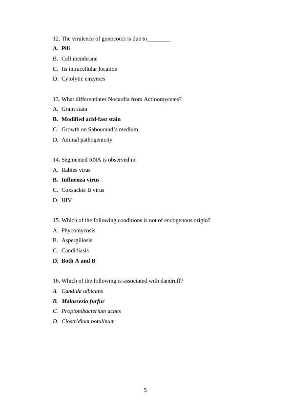 Multiple Choice Questions For Biological Sciences - GRIN | Grin