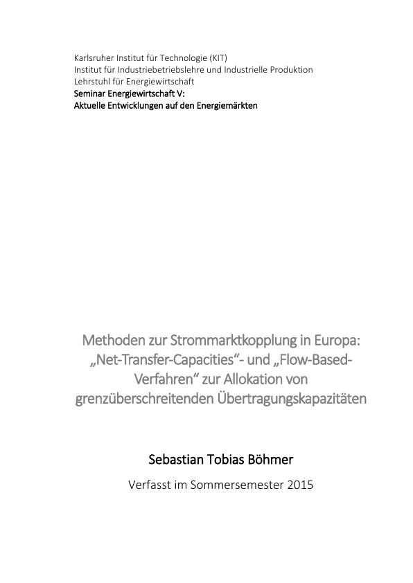 Título: Methoden zur Strommarktkopplung in Europa