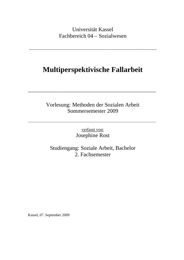 Multiperspektivische Fallarbeit. Entstehung, Entwicklung, Phasen Und ...