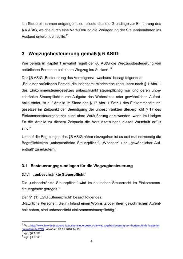 Wegzugsbesteuerung Gemäß § 6 AStG Von Natürlichen Personen. Zu ...