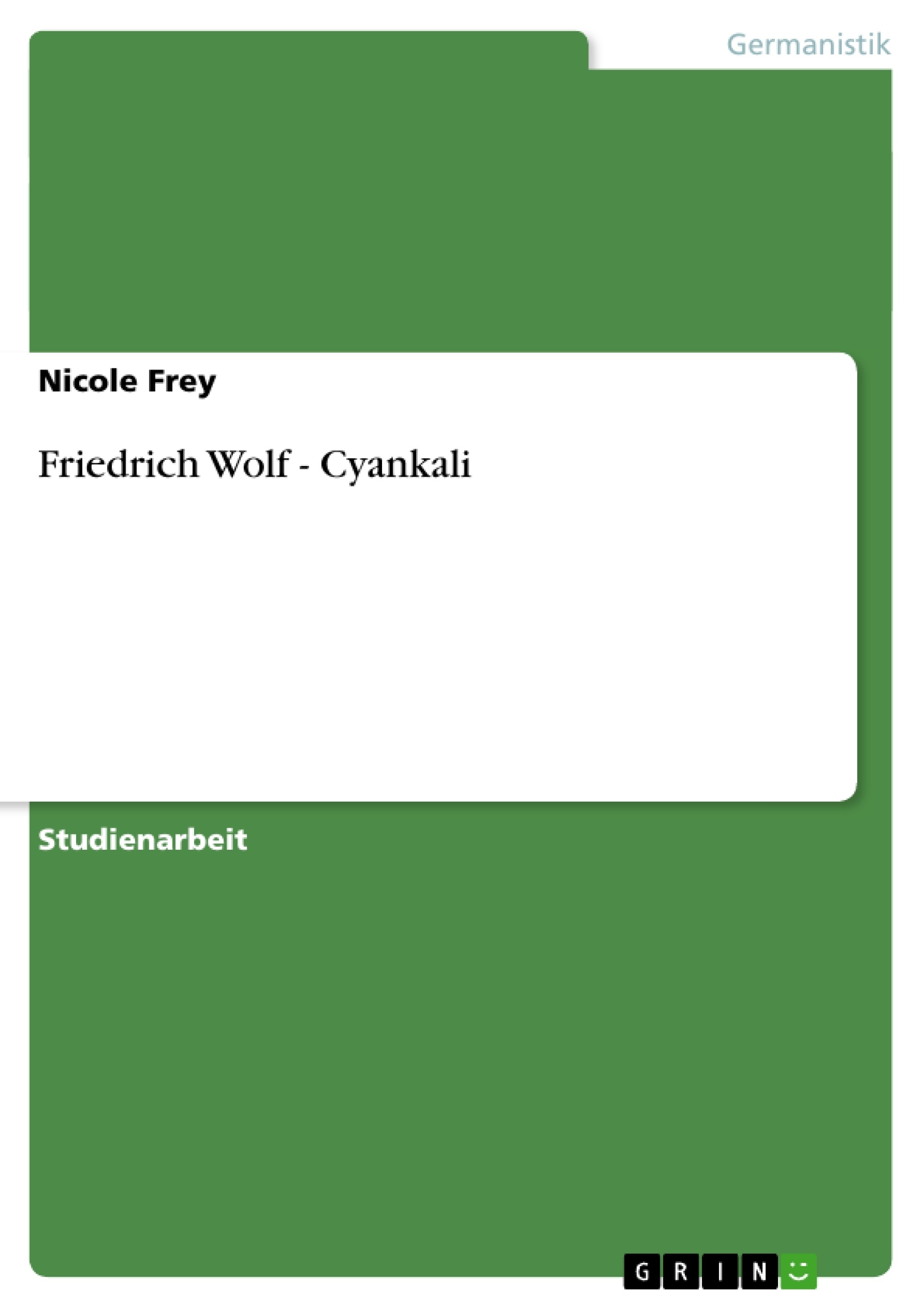 Titel: Friedrich Wolf - Cyankali