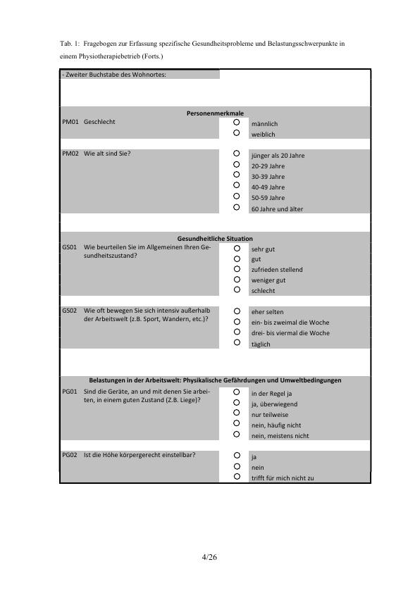 Entwicklung Eines Fragebogens Zur Erfassung Spezifischer ...