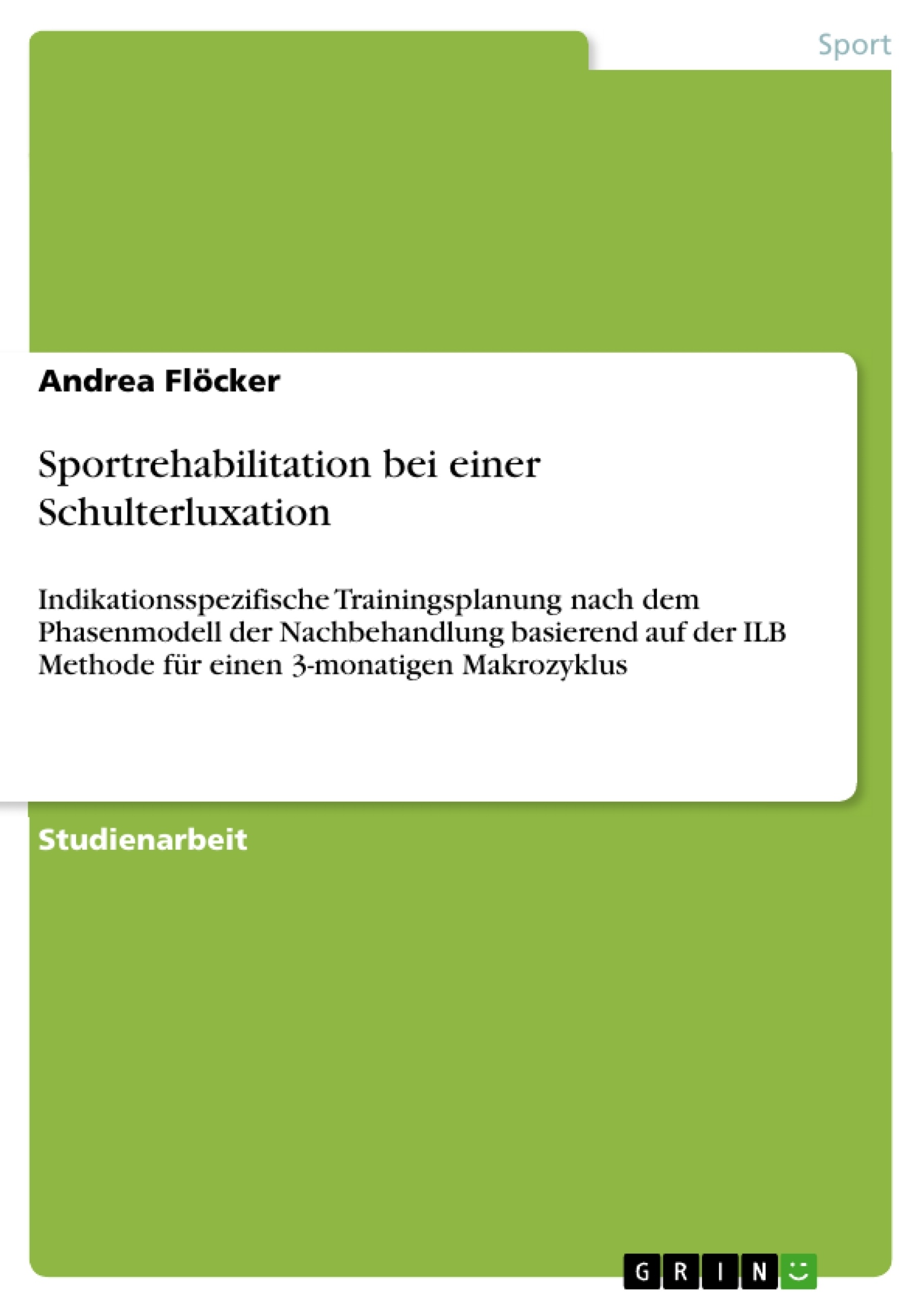 Título: Sportrehabilitation bei einer Schulterluxation