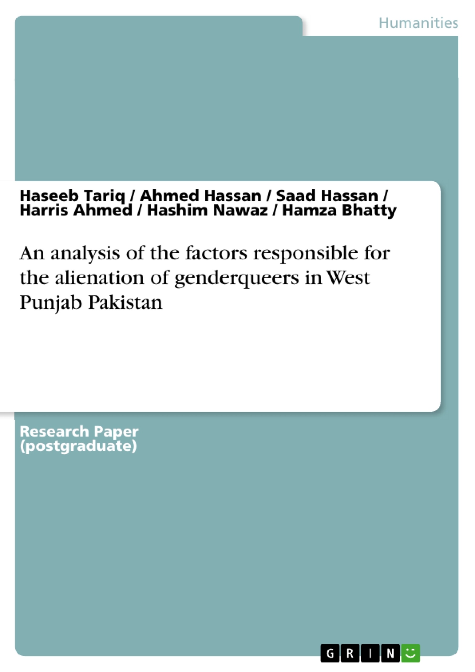 Título: An analysis of the factors responsible for the alienation of genderqueers in West Punjab Pakistan