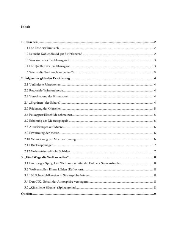 Klimawandel Ursachen Und Folgen Der Globalen Erwarmung Grin