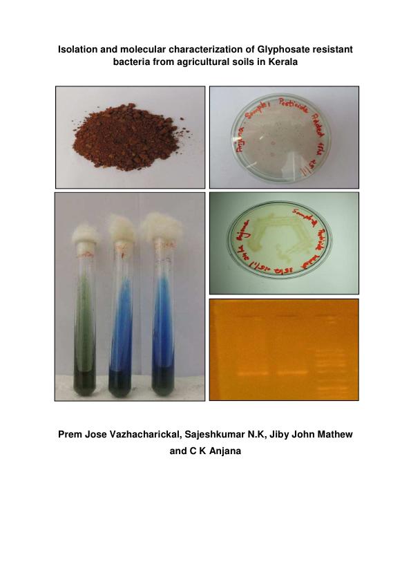 Title: Isolation and molecular characterization of Glyphosate resistant bacteria from agricultural soils in Kerala