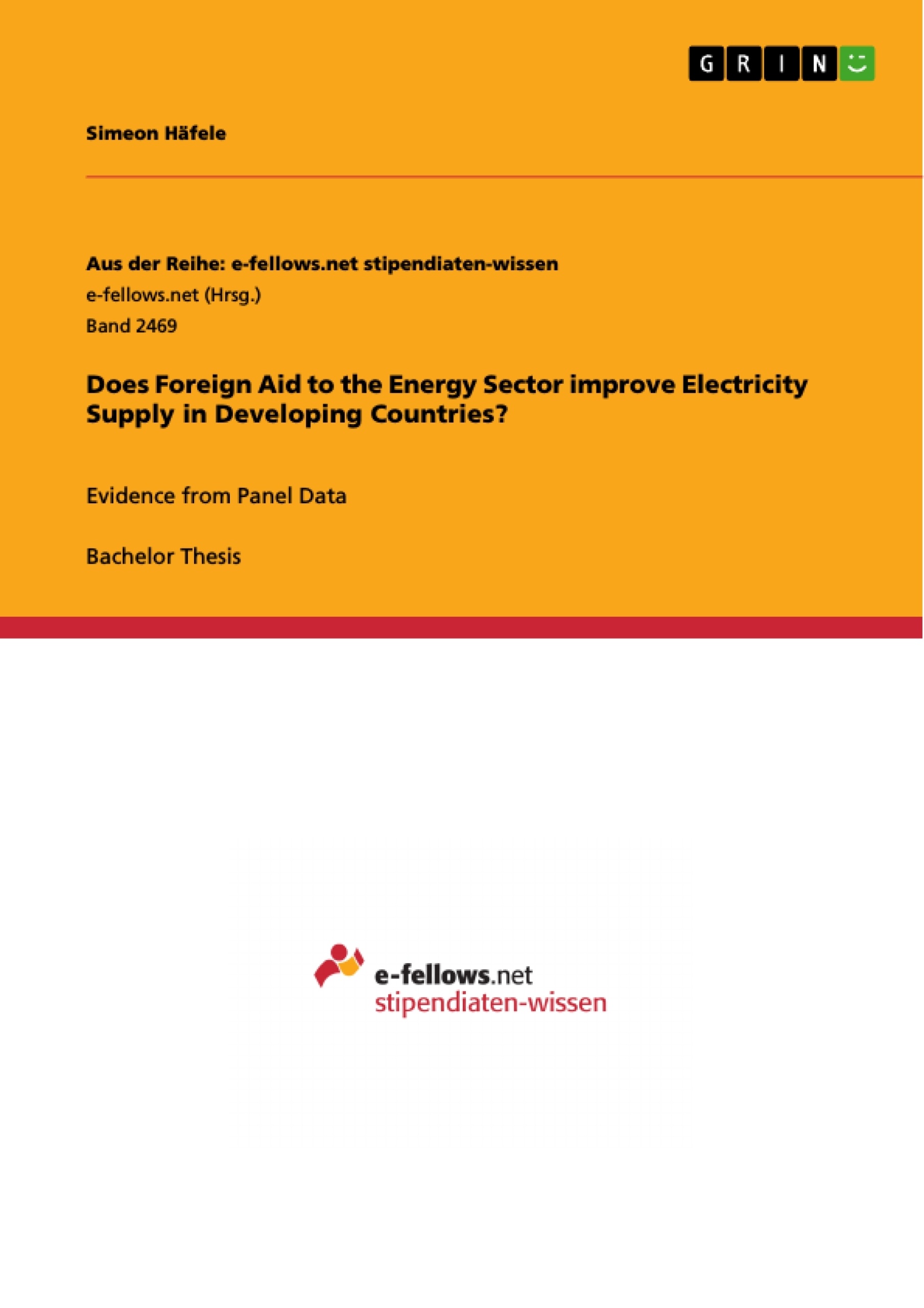 Title: Does Foreign Aid to the Energy Sector improve Electricity Supply in Developing Countries?
