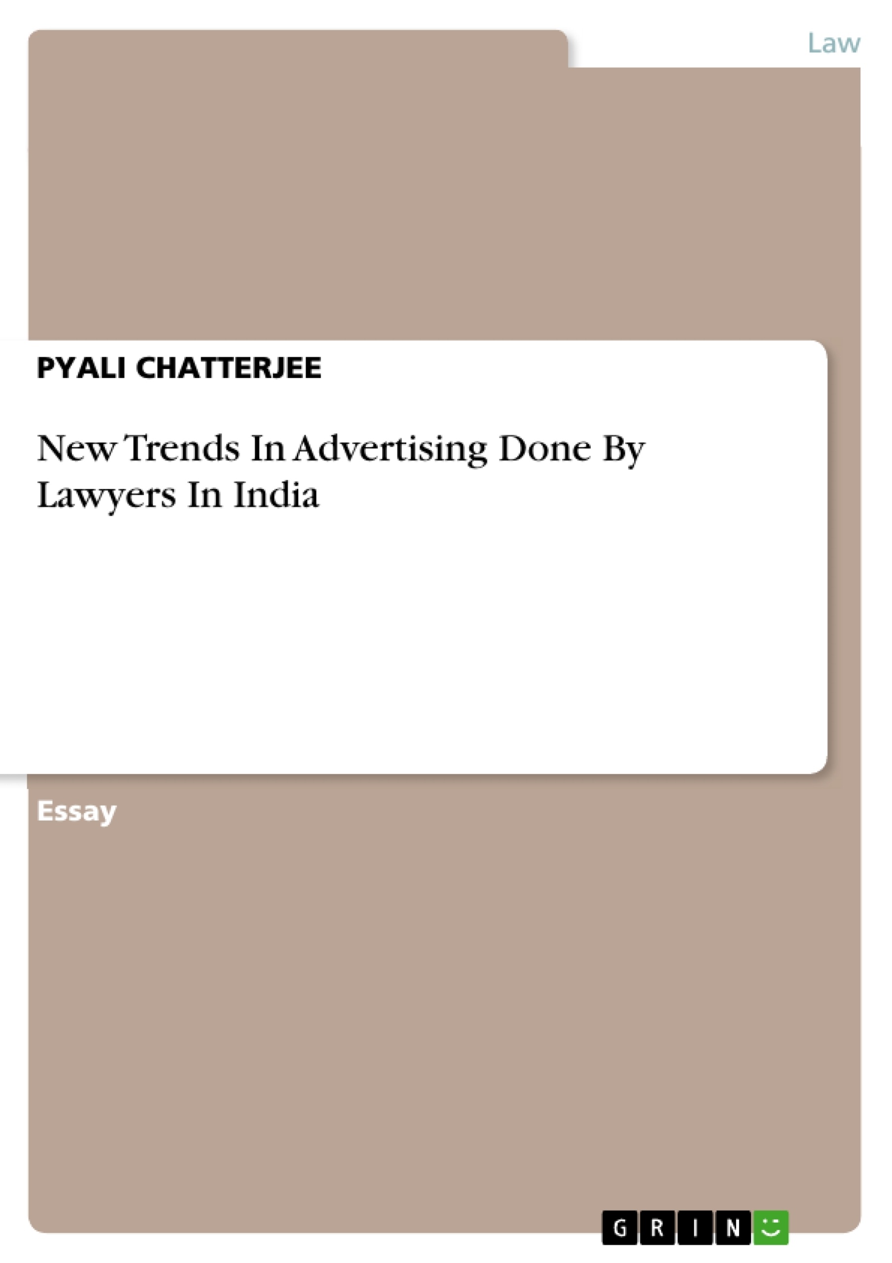 Titre: New Trends In Advertising Done By Lawyers In India