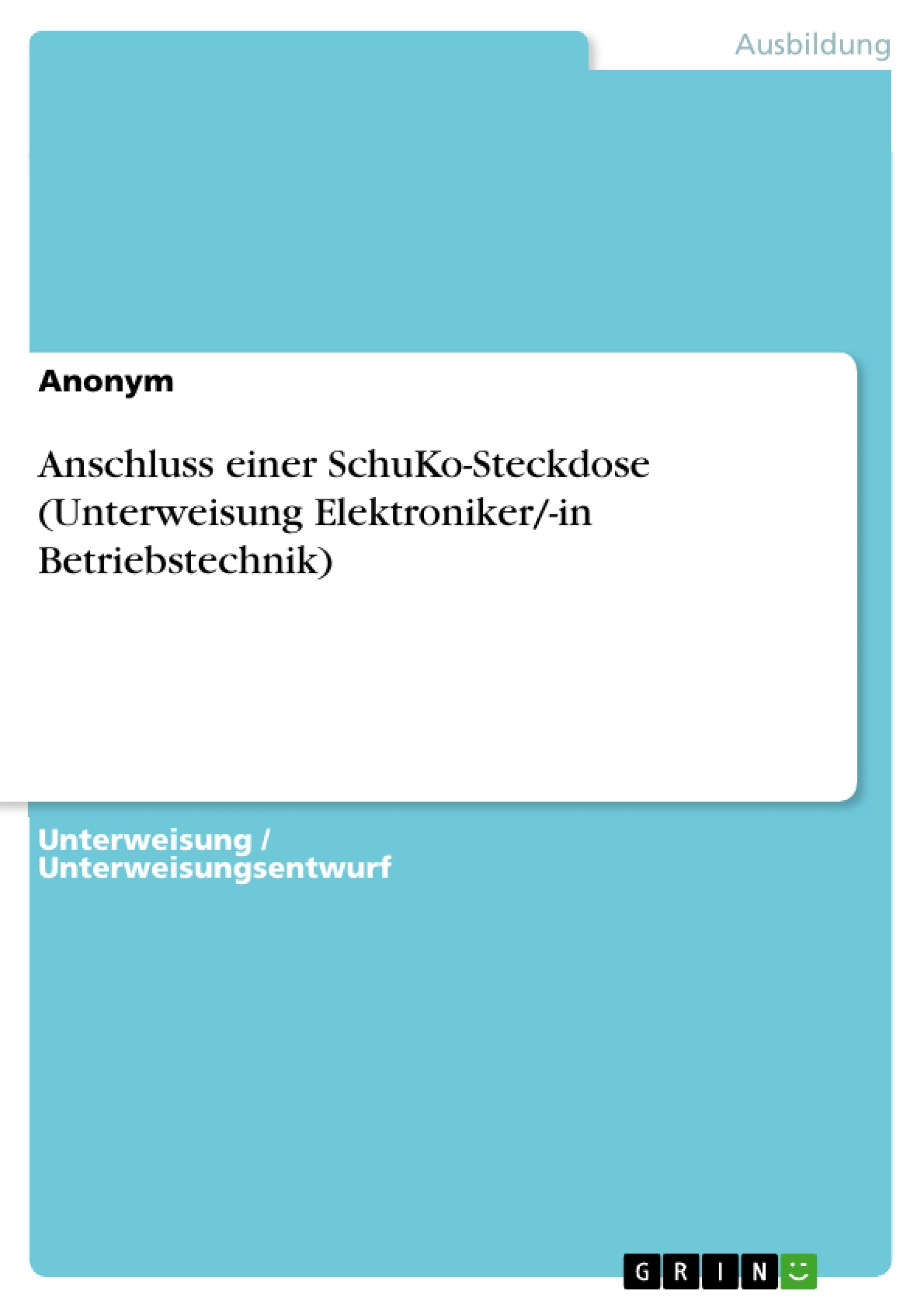 Title: Anschluss einer SchuKo-Steckdose (Unterweisung Elektroniker/-in Betriebstechnik)