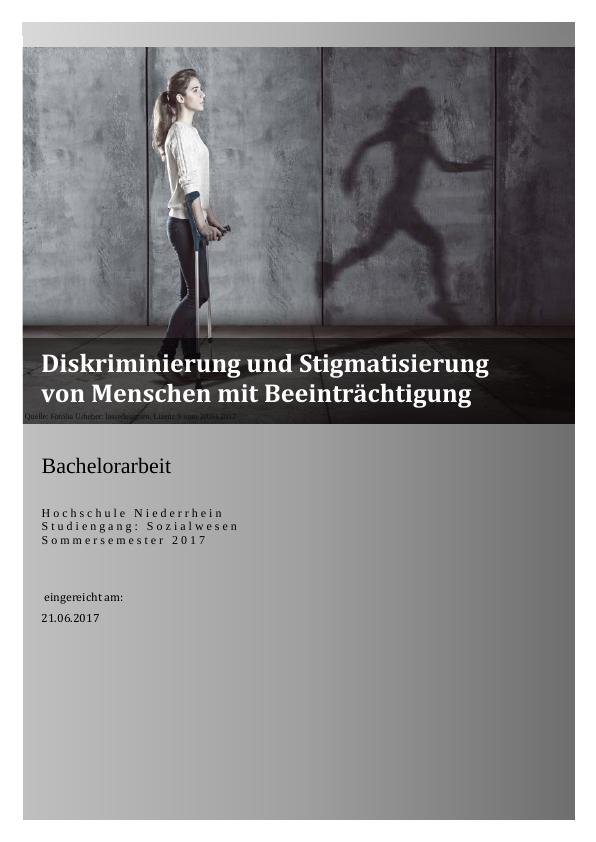 Diskriminierung Und Stigmatisierung Von Menschen Mit Beeinträchtigung Grin Grin 2527