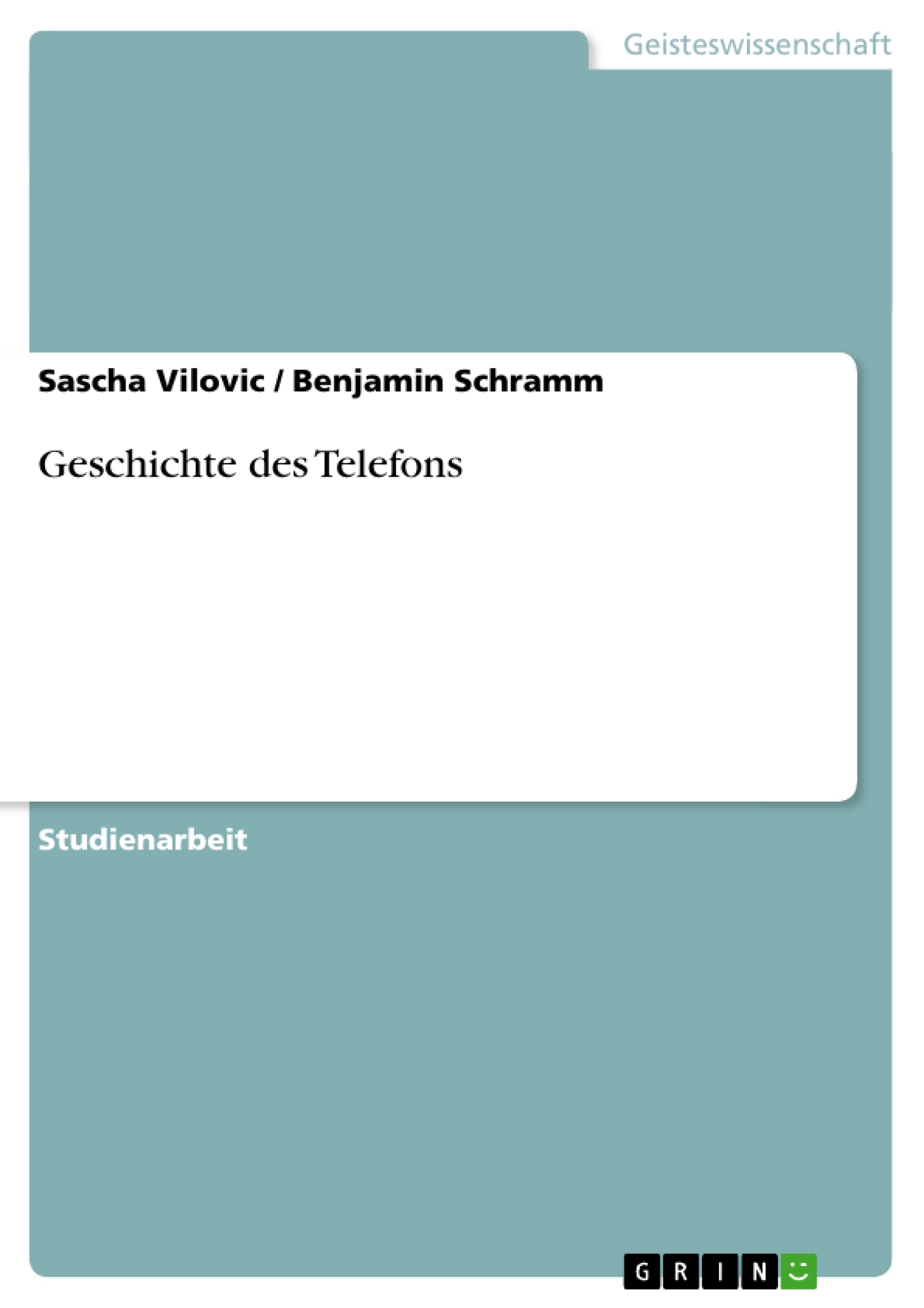 Título: Geschichte des Telefons