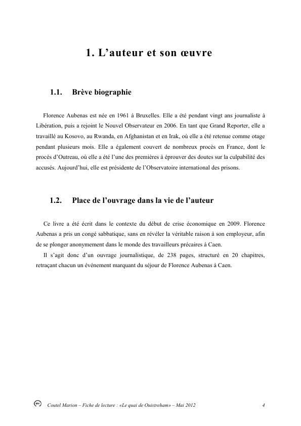 dissertation le quai de ouistreham