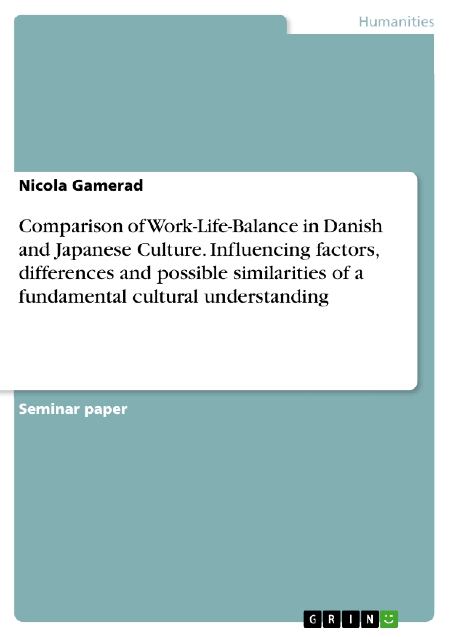 Titre: Comparison of Work-Life-Balance in Danish and Japanese Culture. Influencing factors, differences and possible similarities of a fundamental cultural understanding
