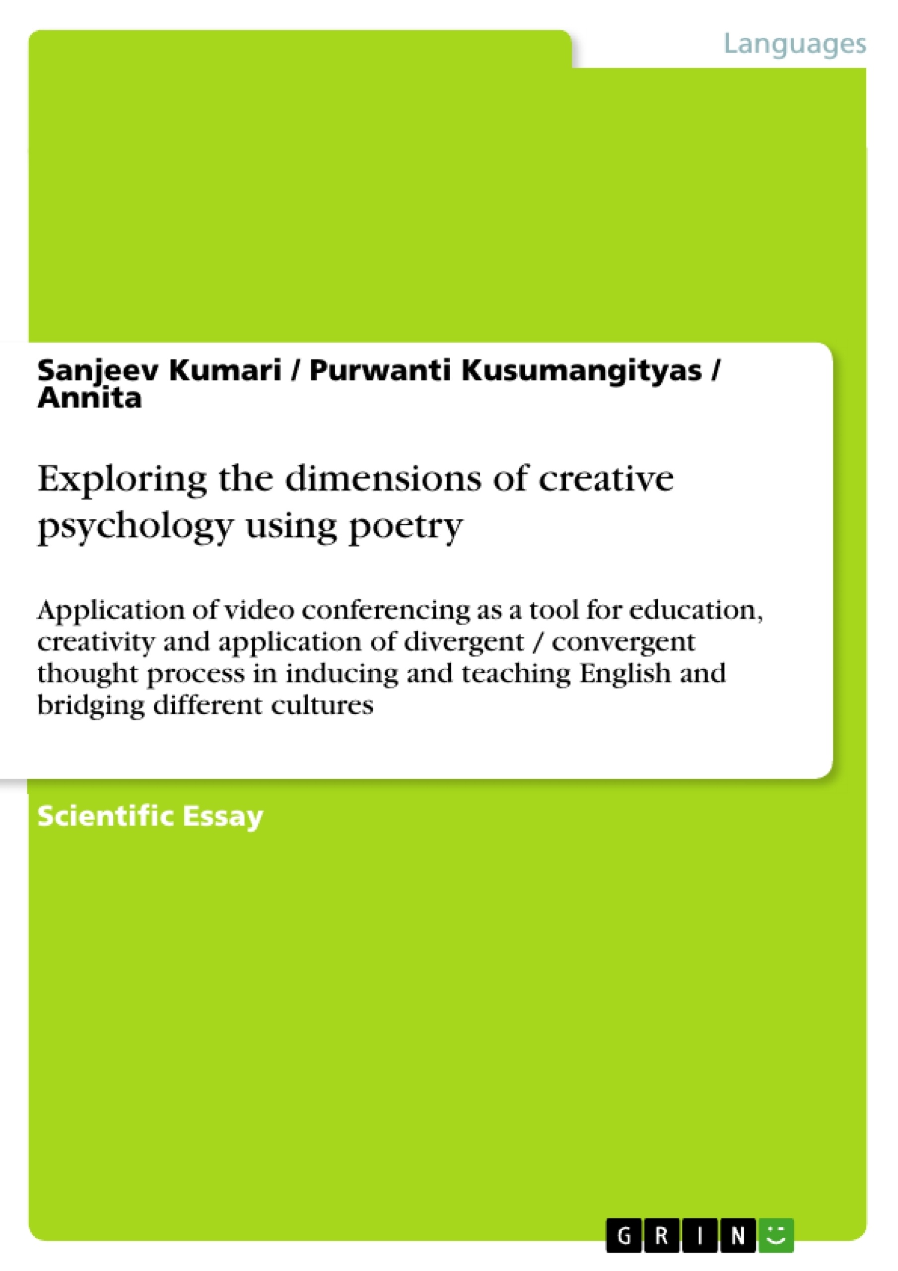 Title: Exploring the dimensions of creative psychology using poetry