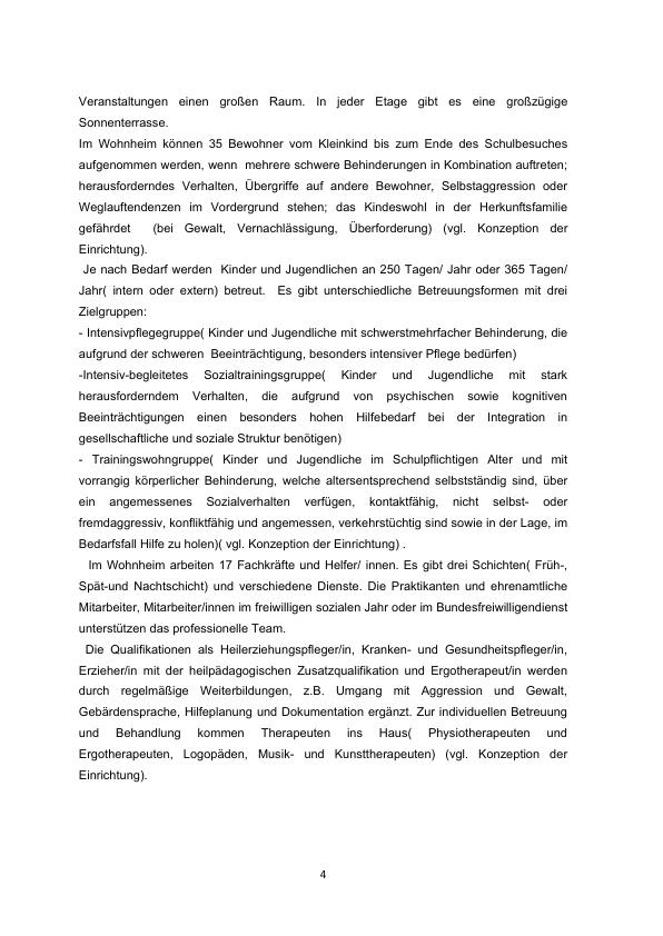 Reflexionsbericht Zum 2. Blockpraktikum. Jugendhilfe Im Wohnheim Für ...