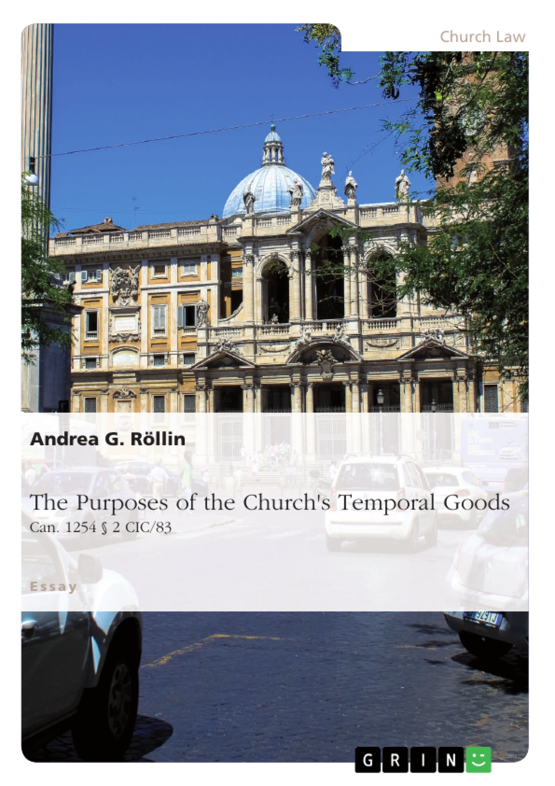 Title: The Purposes of the Church's Temporal Goods (Can. 1254 § 2 CIC/83)