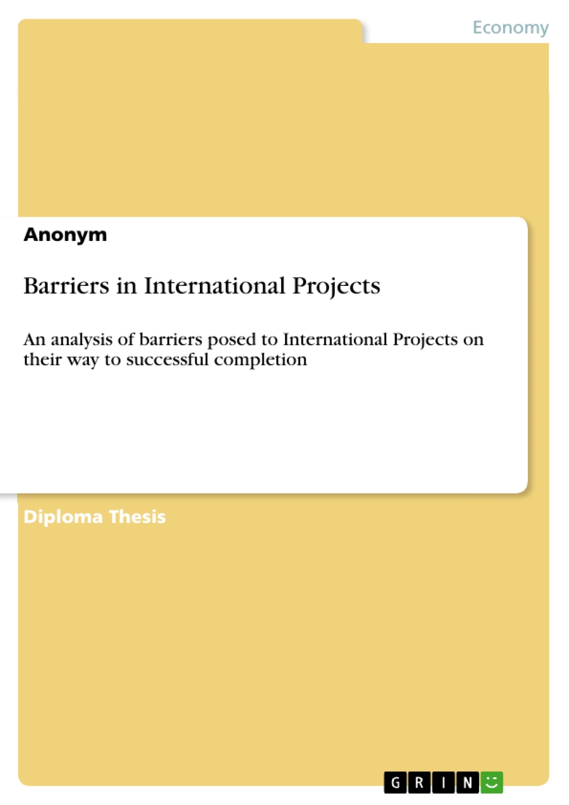 Title: Barriers in International Projects
