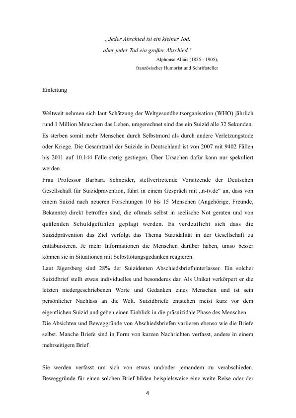 Abschiedsbriefe in der forensischen Linguistik. Ein linguistischer Vergleich anhand von Suizid