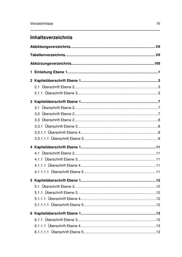 Formatvorlage (OpenOffice) Für Eine Diplomarbeit, Masterarbeit ...