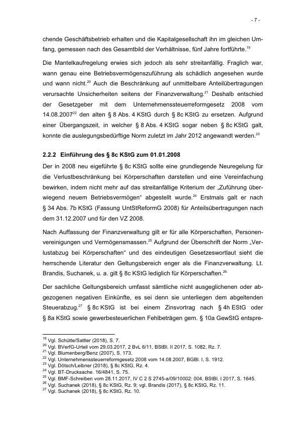 Ist § 8d KStG In Der Lage Die Verfassungswidrigkeit Des § 8c Abs. 1 ...