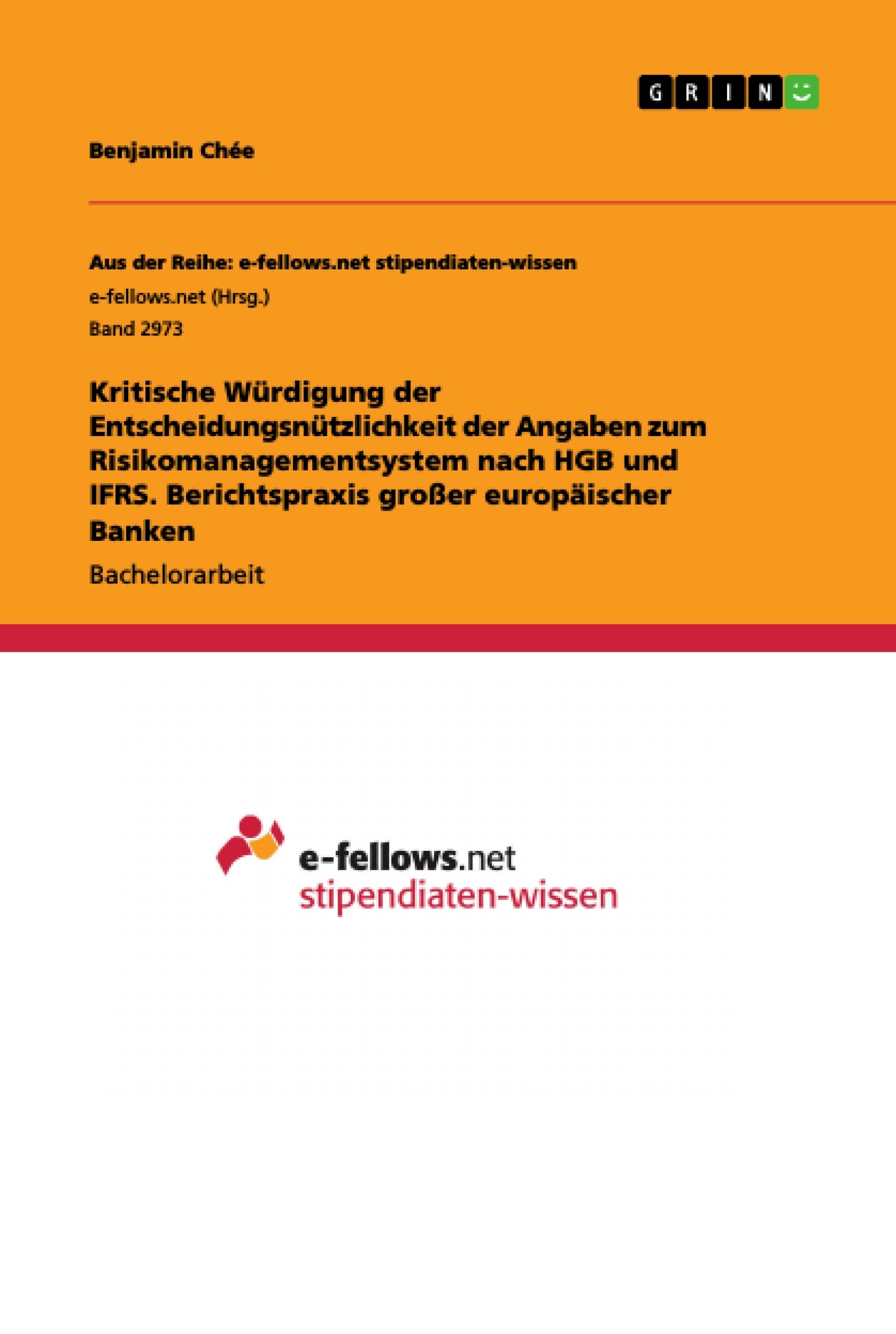 Titel: Kritische Würdigung der Entscheidungsnützlichkeit der Angaben zum Risikomanagementsystem nach HGB und IFRS. Berichtspraxis großer europäischer Banken