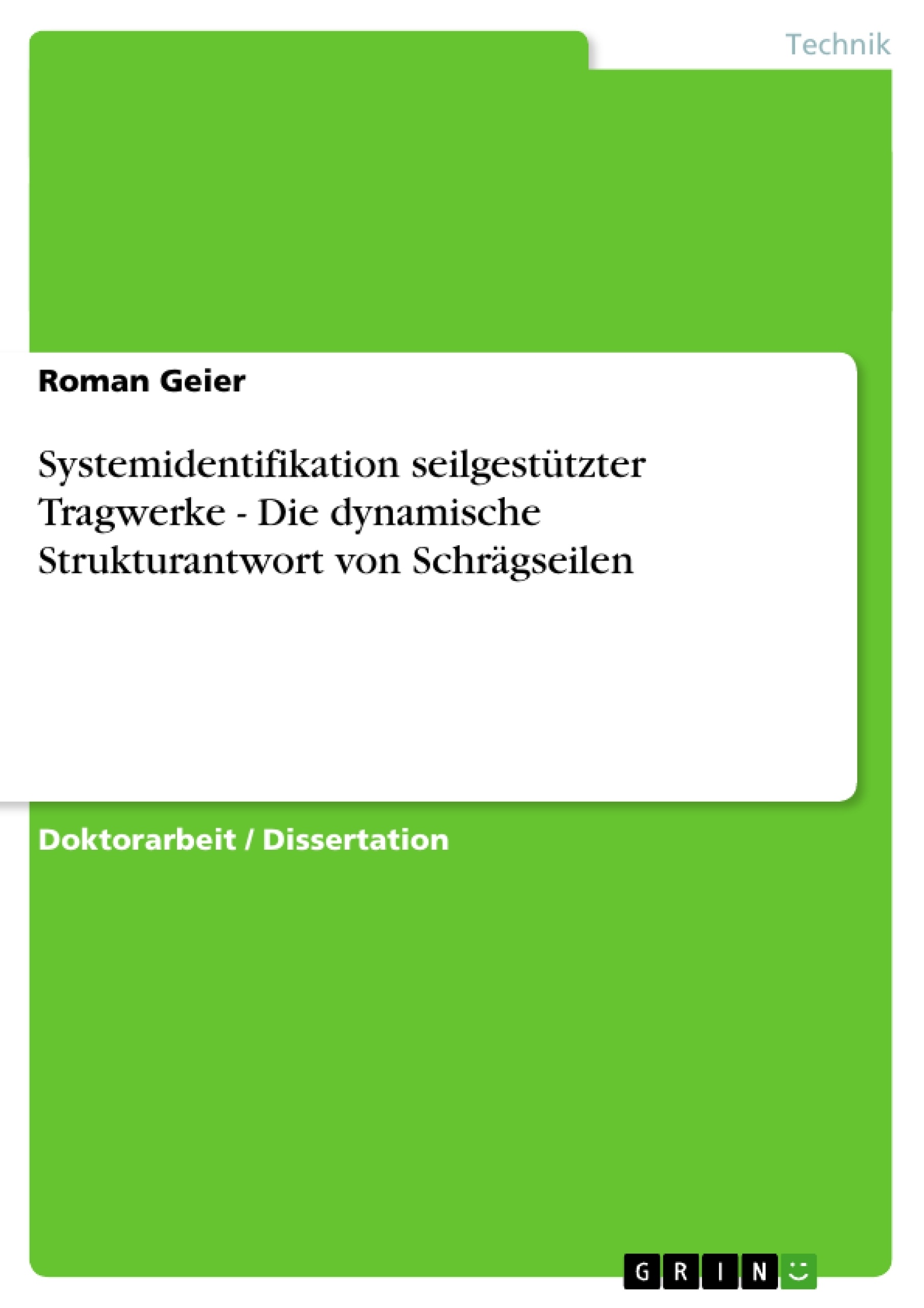 Title: Systemidentifikation seilgestützter Tragwerke - Die dynamische Strukturantwort von Schrägseilen