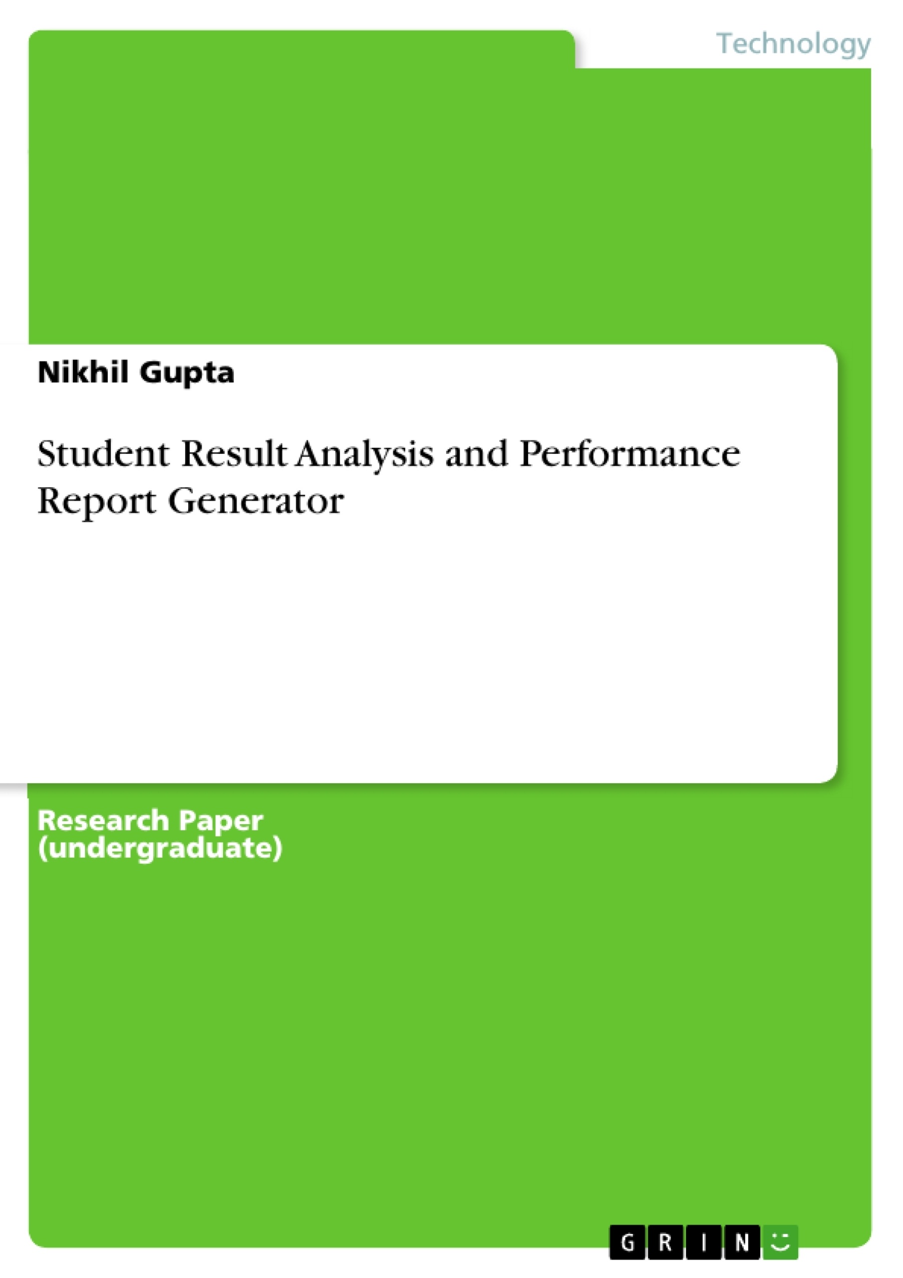 Titre: Student Result Analysis and Performance Report Generator