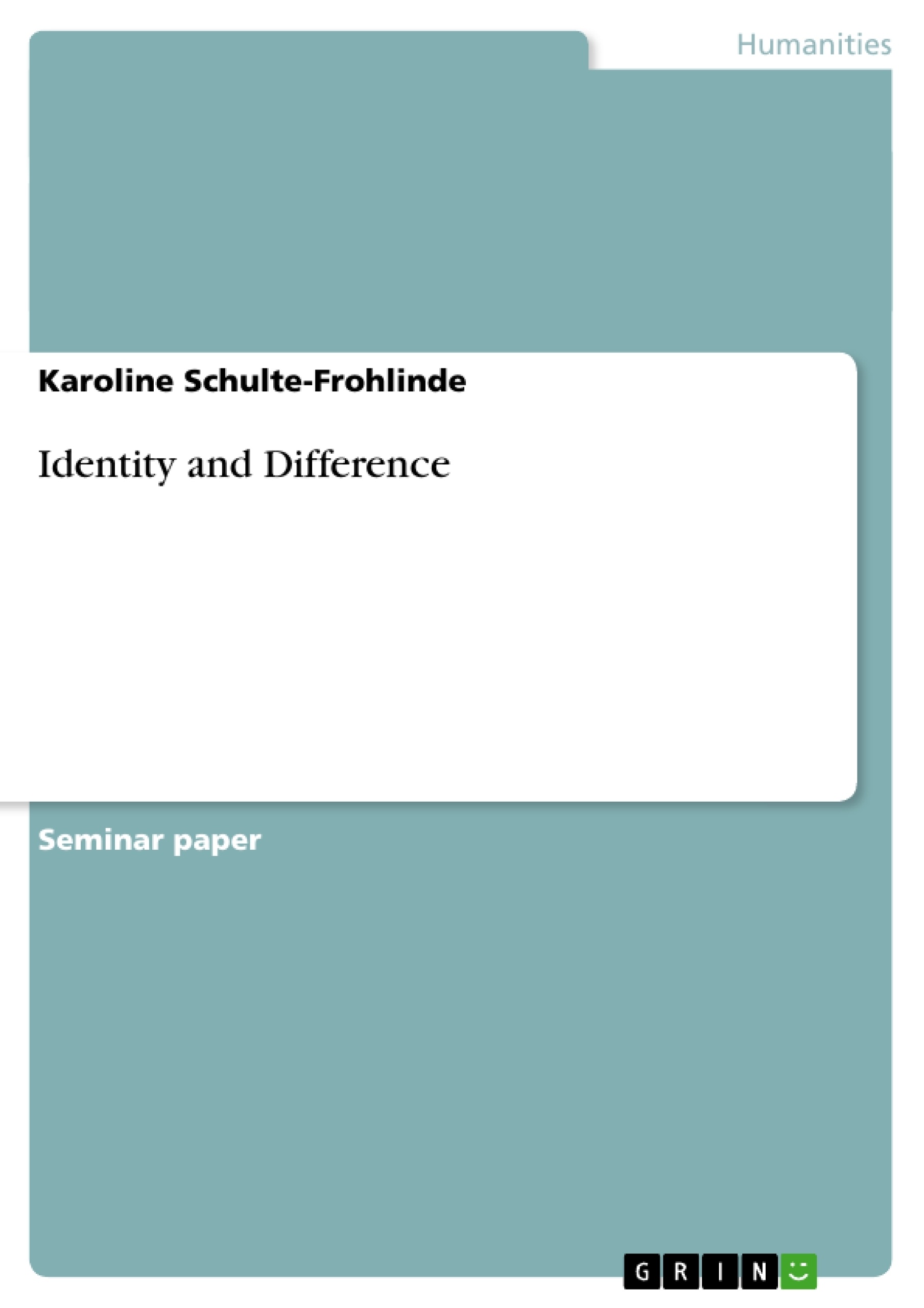 Titre: Identity and Difference