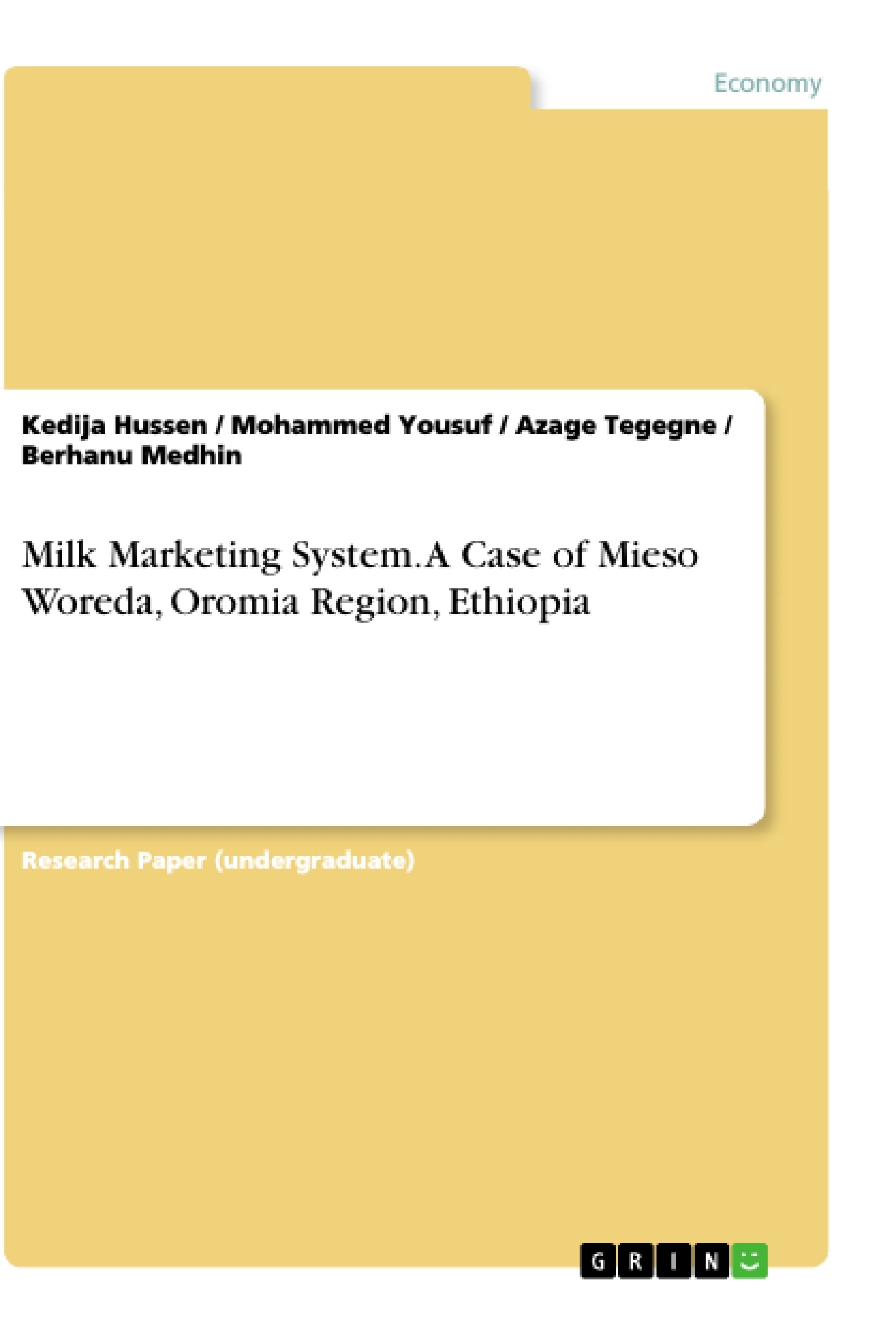 Título: Milk Marketing System. A Case of Mieso Woreda, Oromia Region, Ethiopia