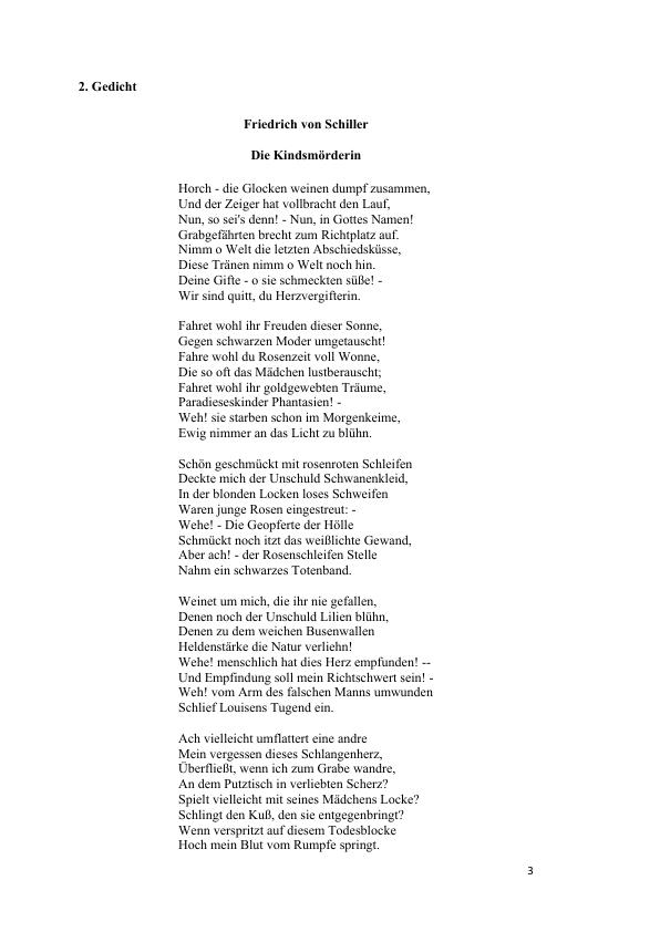 Eine Textanalyse Von Friedrich Schillers "Die Kindsmörderin" - GRIN | Grin